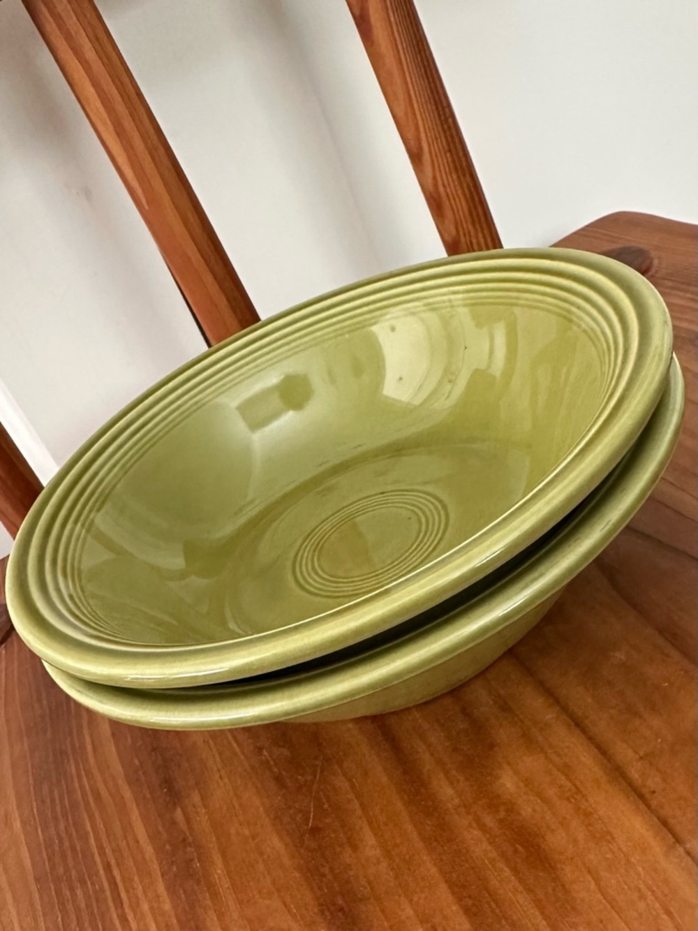 Set of 2 Vintage Fiesta Fiestaware Green Cereal Bowls 6.25" Homer Laughlin Retro - Picture 4 of 6